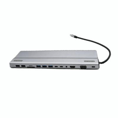 ל- 3XUSB3.0/ 4XUSB2.0/ Type C-PD Hdmi/ TF/ SD/ Audio/ RJ45/ VGA  Wireless Charging