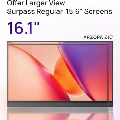 מסך עזר נייד דגם Z1C מבית ARZOPA בצבע שחור