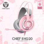 אוזניות גיימינג ורודות FANTECH HG20